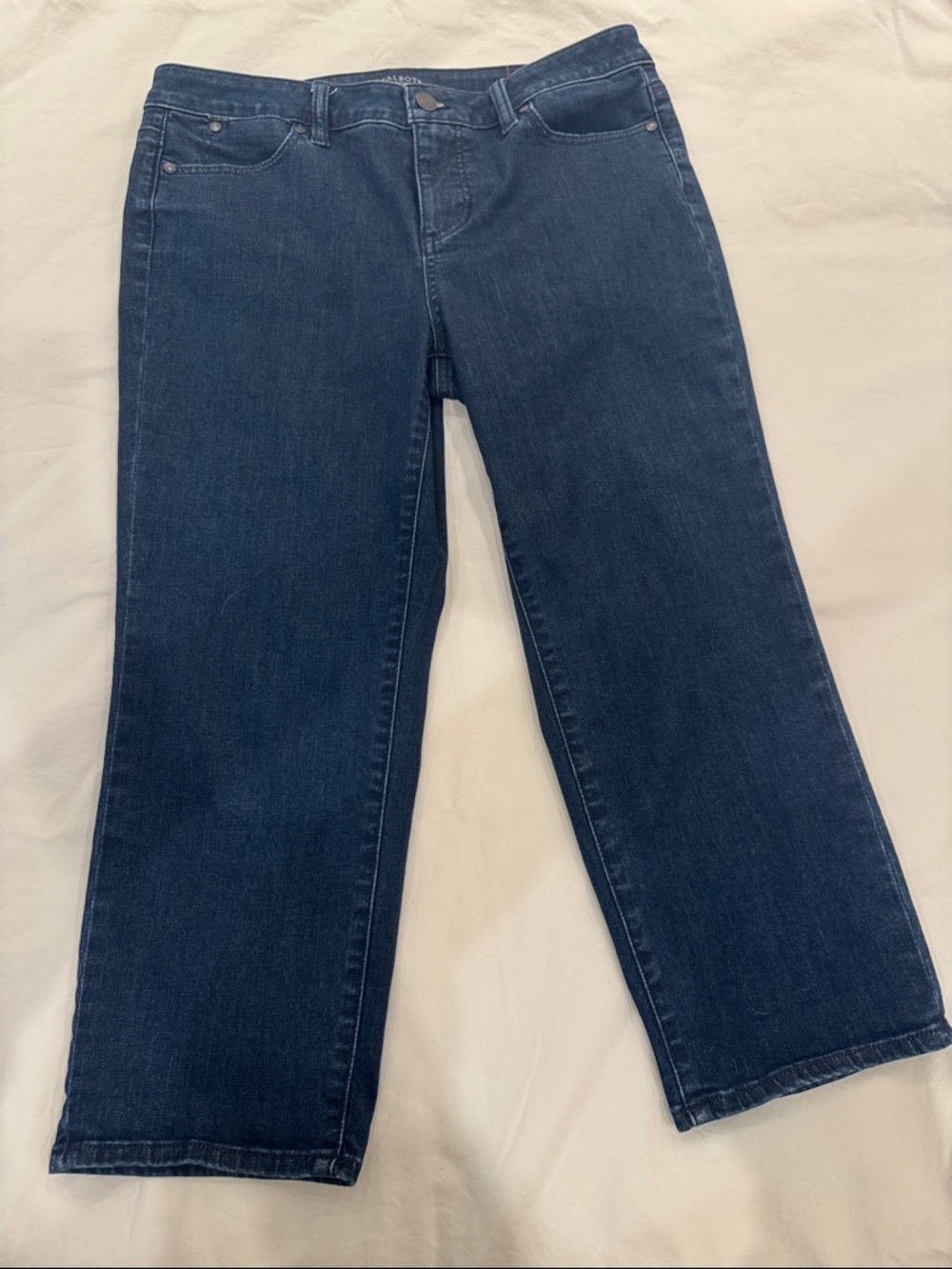Talbots Women's Straight Leg Jeans in Dark Blue Denim